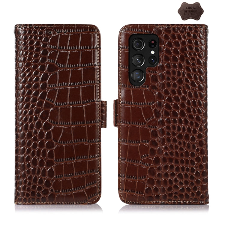 Crocodile Top Layer Cowhide Leather Phone Case, For Samsung Galaxy S24 Ultra, For Samsung Galaxy A55 5G, For Samsung Galaxy Xcover 7, For Samsung Galaxy M54 5G, For Samsung Galaxy A35 5G, For Samsung Galaxy M34 5G, For Samsung Galaxy S24+              ...