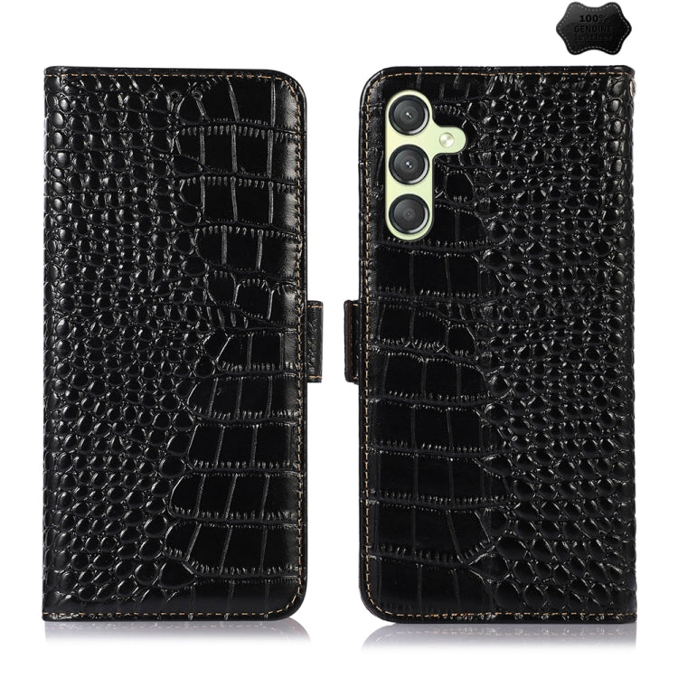 Crocodile Top Layer Cowhide Leather Phone Case, For Samsung Galaxy S24 Ultra, For Samsung Galaxy A55 5G, For Samsung Galaxy Xcover 7, For Samsung Galaxy M54 5G, For Samsung Galaxy A35 5G, For Samsung Galaxy M34 5G, For Samsung Galaxy S24+              ...