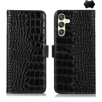 Crocodile Top Layer Cowhide Leather Phone Case, For Samsung Galaxy A35 5G, For Samsung Galaxy M34 5G, For Samsung Galaxy S24 Ultra, For Samsung Galaxy A55 5G, For Samsung Galaxy Xcover 7, For Samsung Galaxy M54 5G, For Samsung Galaxy S24+              ...