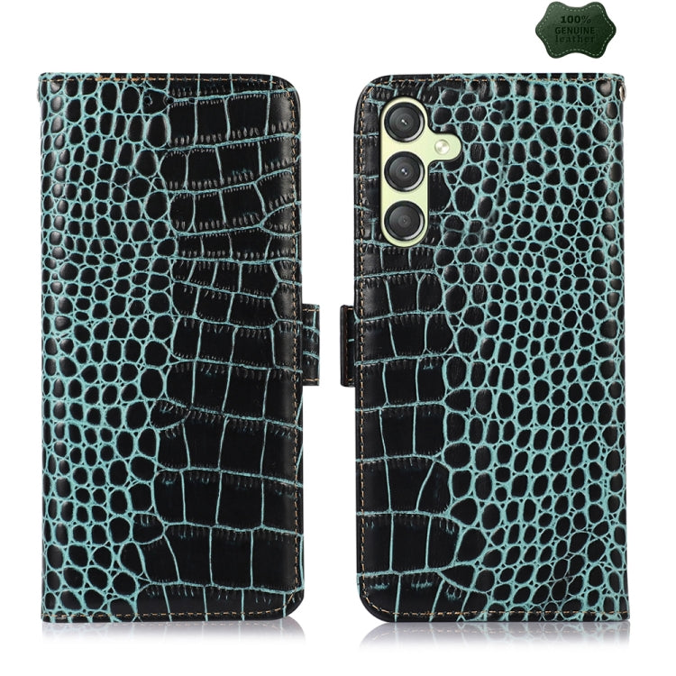 Crocodile Top Layer Cowhide Leather Phone Case, For Samsung Galaxy S24 Ultra, For Samsung Galaxy A55 5G, For Samsung Galaxy Xcover 7, For Samsung Galaxy M54 5G, For Samsung Galaxy A35 5G, For Samsung Galaxy M34 5G, For Samsung Galaxy S24+              ...