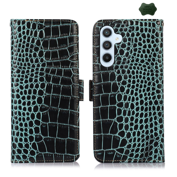 Crocodile Top Layer Cowhide Leather Phone Case, For Samsung Galaxy S24 Ultra, For Samsung Galaxy A55 5G, For Samsung Galaxy Xcover 7, For Samsung Galaxy M54 5G, For Samsung Galaxy A35 5G, For Samsung Galaxy M34 5G, For Samsung Galaxy S24+              ...
