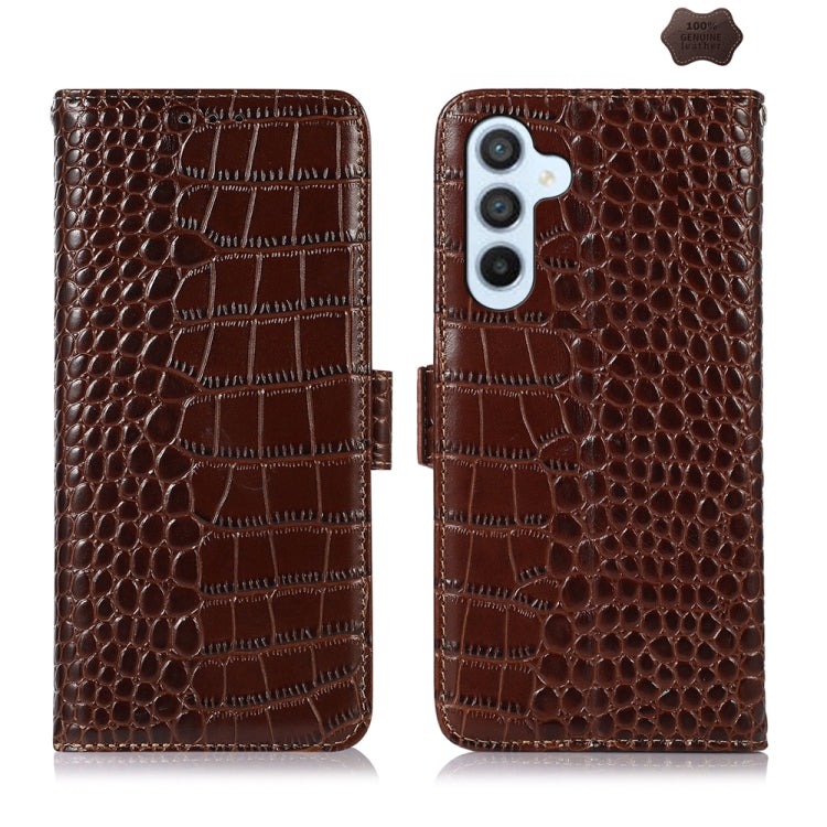 Crocodile Top Layer Cowhide Leather Phone Case, For Samsung Galaxy S24 Ultra, For Samsung Galaxy A55 5G, For Samsung Galaxy Xcover 7, For Samsung Galaxy M54 5G, For Samsung Galaxy A35 5G, For Samsung Galaxy M34 5G, For Samsung Galaxy S24+              ...