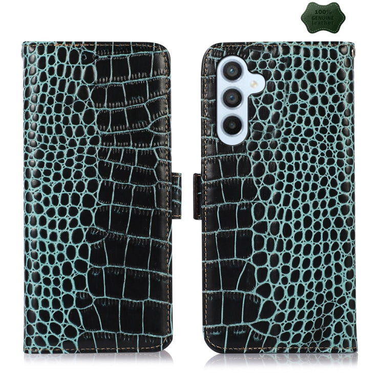 Crocodile Top Layer Cowhide Leather Phone Case, For Samsung Galaxy S24 Ultra, For Samsung Galaxy A55 5G, For Samsung Galaxy Xcover 7, For Samsung Galaxy M54 5G, For Samsung Galaxy A35 5G, For Samsung Galaxy M34 5G, For Samsung Galaxy S24+              ...