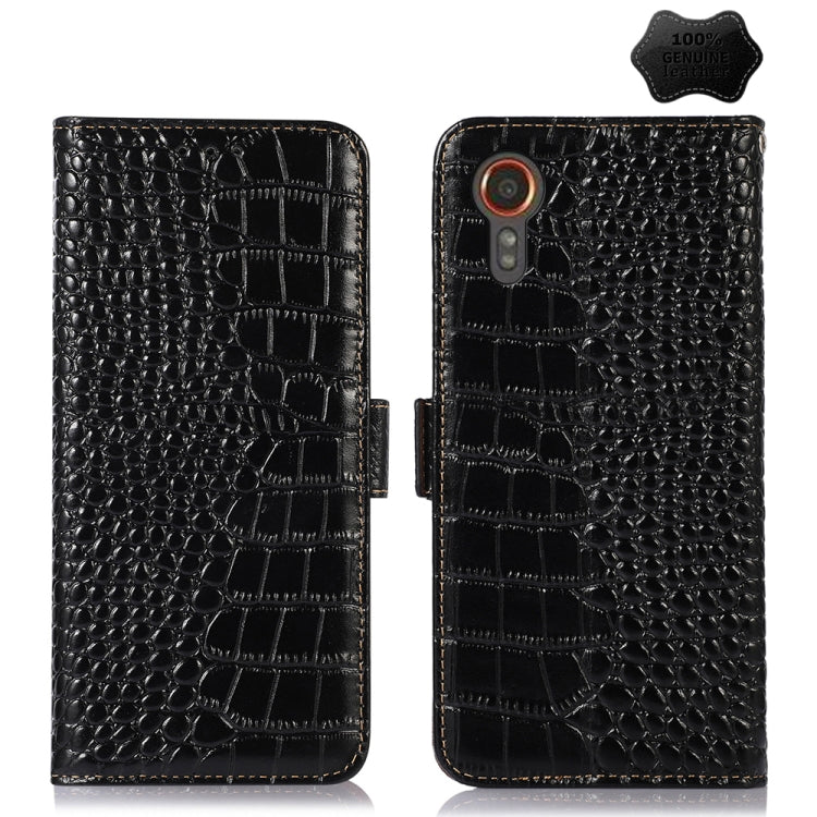 Crocodile Top Layer Cowhide Leather Phone Case, For Samsung Galaxy S24 Ultra, For Samsung Galaxy A55 5G, For Samsung Galaxy Xcover 7, For Samsung Galaxy M54 5G, For Samsung Galaxy A35 5G, For Samsung Galaxy M34 5G, For Samsung Galaxy S24+              ...
