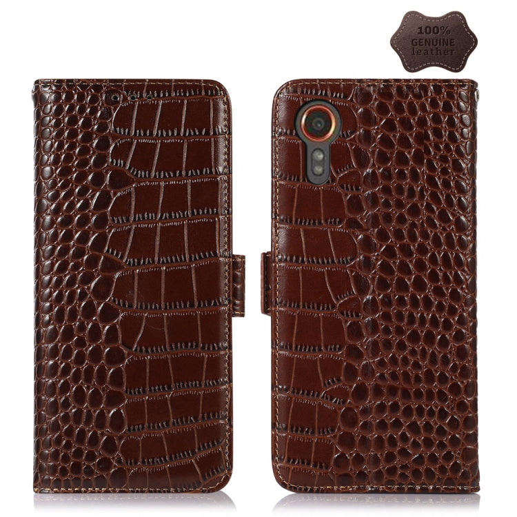 Crocodile Top Layer Cowhide Leather Phone Case, For Samsung Galaxy S24 Ultra, For Samsung Galaxy A55 5G, For Samsung Galaxy Xcover 7, For Samsung Galaxy M54 5G, For Samsung Galaxy A35 5G, For Samsung Galaxy M34 5G, For Samsung Galaxy S24+              ...
