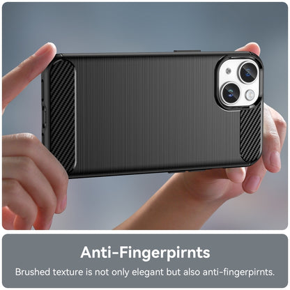 Brushed Texture Carbon Fiber TPU Phone Case, For iPhone 15, For iPhone 15 Plus, For iPhone 15 Pro, For iPhone 15 Pro Max