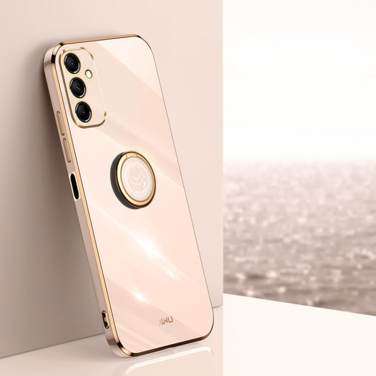 XINLI Straight Edge 6D Electroplate TPU Phone Case with Ring Holder, For Samsung Galaxy F14 5G, For Samsung Galaxy M14 5G, For Samsung Galaxy A04e 4G
