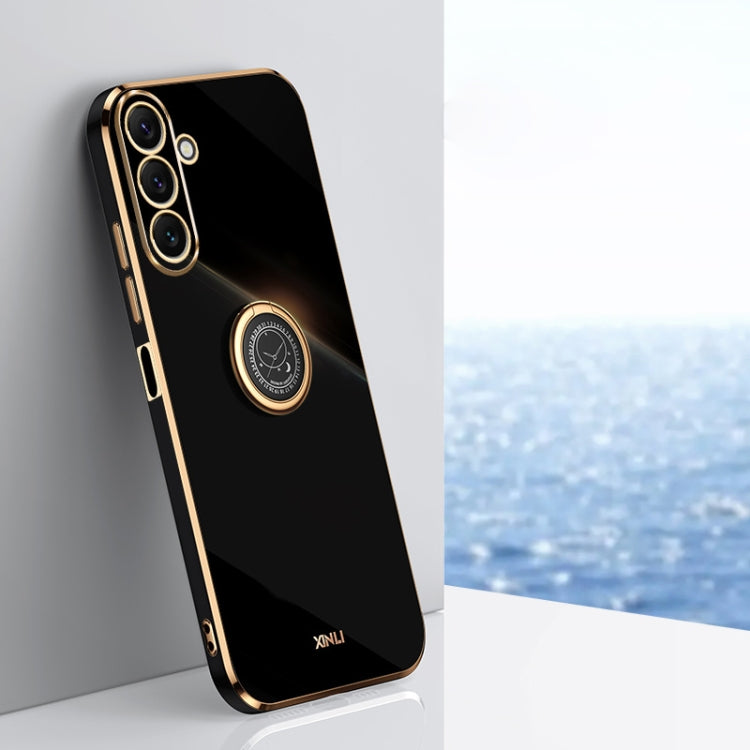 XINLI Straight Edge 6D Electroplate TPU Phone Case with Ring Holder, For Samsung Galaxy A05, For Samsung Galaxy A05s, For Samsung Galaxy M34 5G, For Samsung Galaxy A25 5G, For Samsung Galaxy S23 FE 5G, For Samsung Galaxy M54 5G
