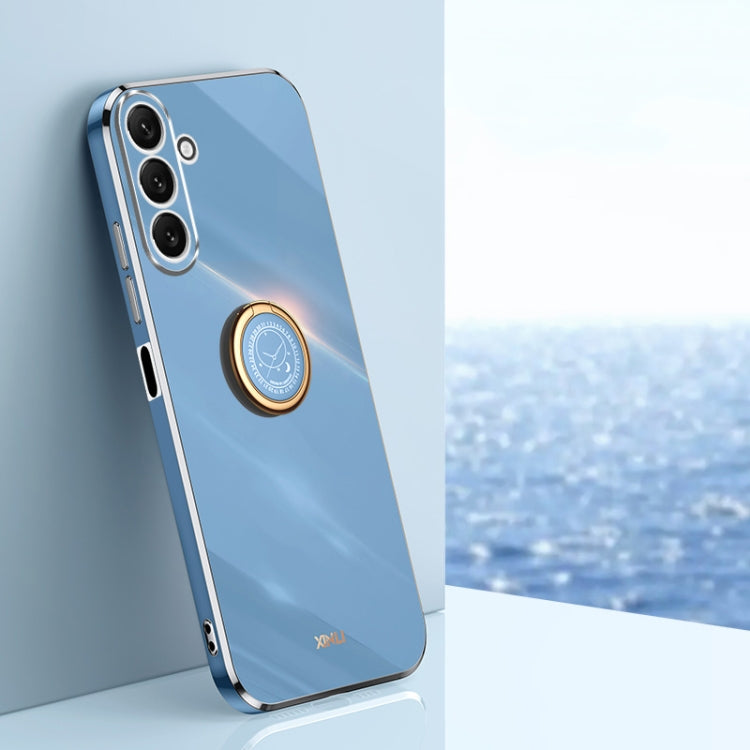 XINLI Straight Edge 6D Electroplate TPU Phone Case with Ring Holder, For Samsung Galaxy A05, For Samsung Galaxy A05s, For Samsung Galaxy M34 5G, For Samsung Galaxy A25 5G, For Samsung Galaxy S23 FE 5G, For Samsung Galaxy M54 5G