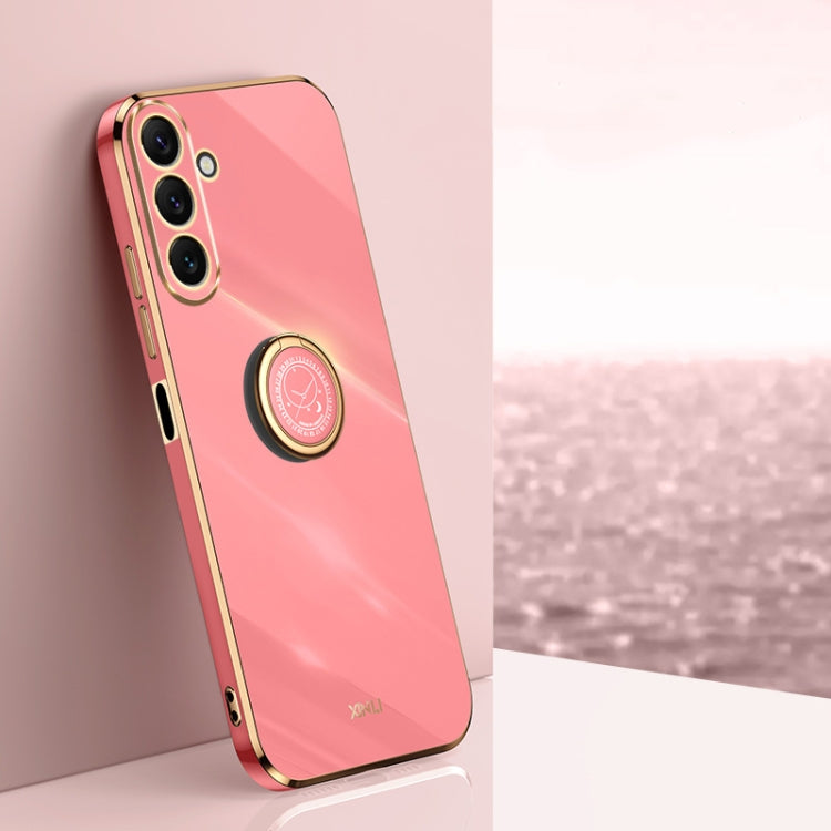 XINLI Straight Edge 6D Electroplate TPU Phone Case with Ring Holder, For Samsung Galaxy A05, For Samsung Galaxy A05s, For Samsung Galaxy M34 5G, For Samsung Galaxy A25 5G, For Samsung Galaxy S23 FE 5G, For Samsung Galaxy M54 5G
