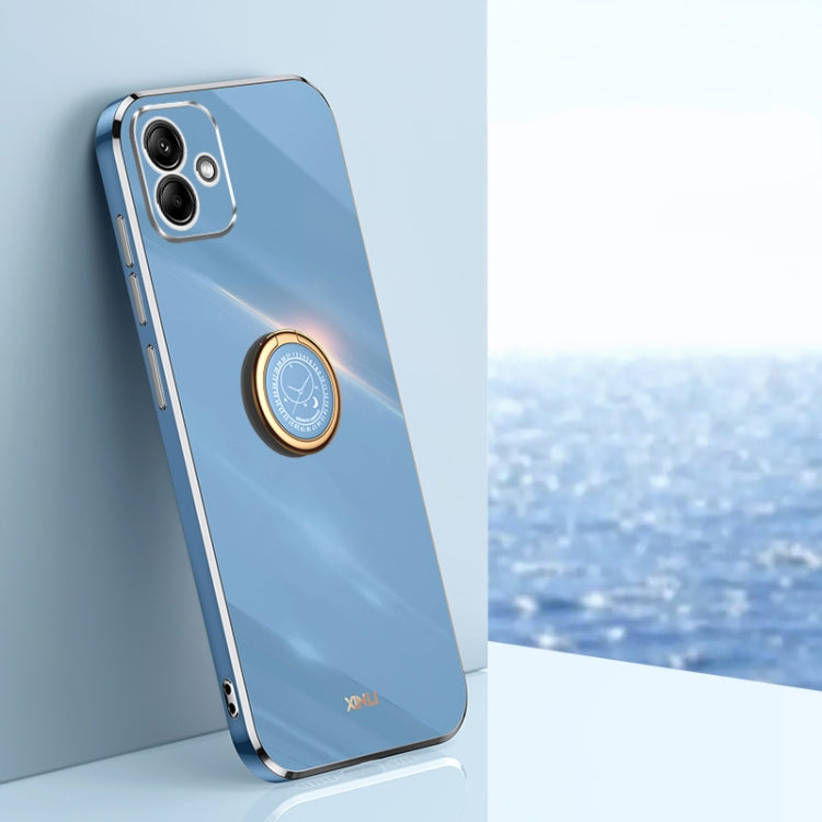 XINLI Straight Edge 6D Electroplate TPU Phone Case with Ring Holder, For Samsung Galaxy A05, For Samsung Galaxy A05s, For Samsung Galaxy M34 5G, For Samsung Galaxy A25 5G, For Samsung Galaxy S23 FE 5G, For Samsung Galaxy M54 5G