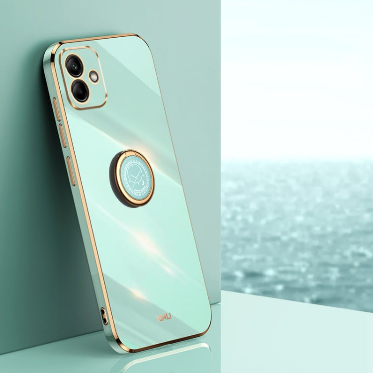 XINLI Straight Edge 6D Electroplate TPU Phone Case with Ring Holder, For Samsung Galaxy A05, For Samsung Galaxy A05s, For Samsung Galaxy M34 5G, For Samsung Galaxy A25 5G, For Samsung Galaxy S23 FE 5G, For Samsung Galaxy M54 5G