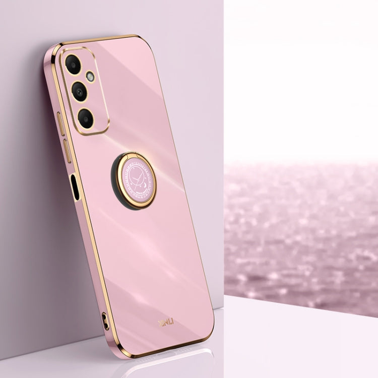 XINLI Straight Edge 6D Electroplate TPU Phone Case with Ring Holder, For Samsung Galaxy A05, For Samsung Galaxy A05s, For Samsung Galaxy M34 5G, For Samsung Galaxy A25 5G, For Samsung Galaxy S23 FE 5G, For Samsung Galaxy M54 5G
