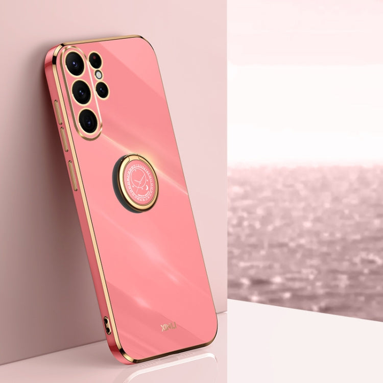 XINLI Straight Edge 6D Electroplate TPU Phone Case with Ring Holder, For Samsung Galaxy A15, For Samsung Galaxy A55, For Samsung Galaxy A35 5G, For Samsung Galaxy S24 Ultra 5G, For Samsung Galaxy S24+ 5G, For Samsung Galaxy S24 5G