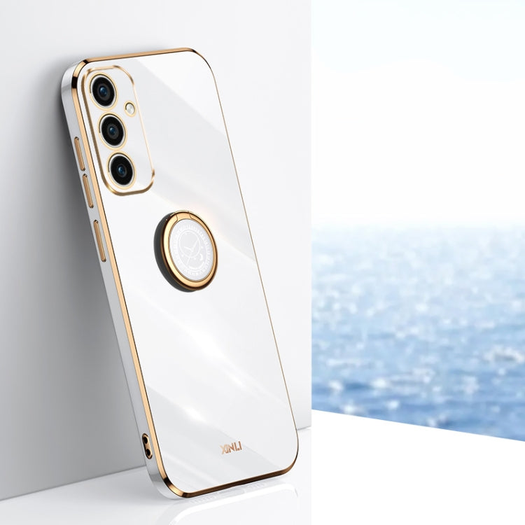 XINLI Straight Edge 6D Electroplate TPU Phone Case with Ring Holder, For Samsung Galaxy A15, For Samsung Galaxy A55, For Samsung Galaxy A35 5G, For Samsung Galaxy S24 Ultra 5G, For Samsung Galaxy S24+ 5G, For Samsung Galaxy S24 5G