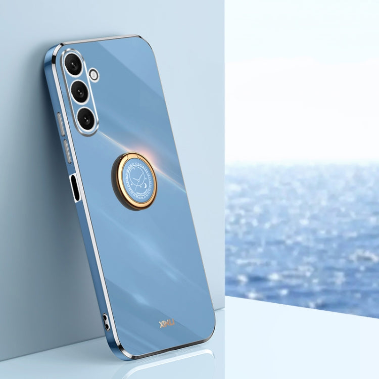 XINLI Straight Edge 6D Electroplate TPU Phone Case with Ring Holder, For Samsung Galaxy A05, For Samsung Galaxy A05s, For Samsung Galaxy M34 5G, For Samsung Galaxy A25 5G, For Samsung Galaxy S23 FE 5G, For Samsung Galaxy M54 5G