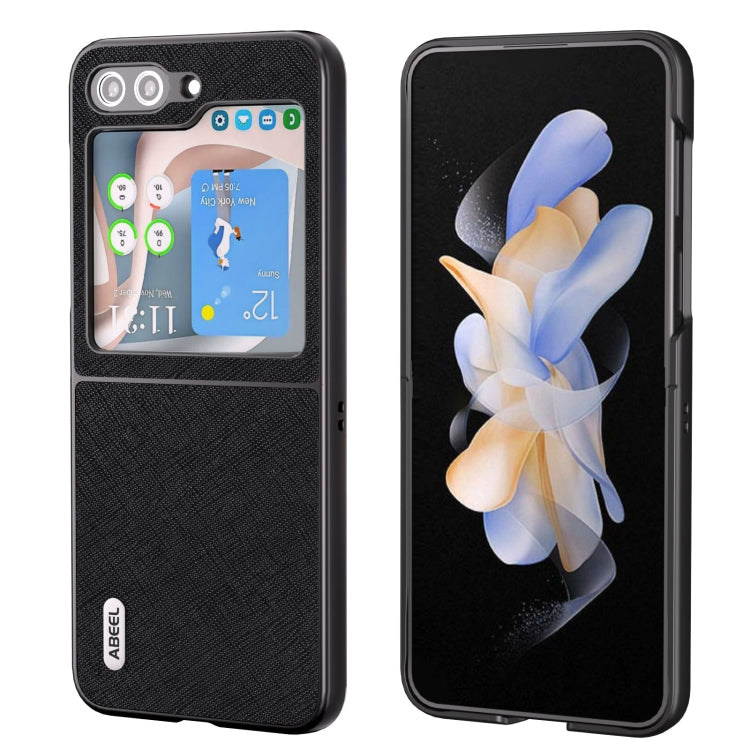 ABEEL Cross Texture Genuine Leather Phone Case, For Samsung Galaxy Z Flip6 / Flip7 FE, For Samsung Galaxy Z Fold6, For Samsung Galaxy S23 FE 5G, For Samsung Galaxy Z Fold5, For Samsung Galaxy Z Flip5