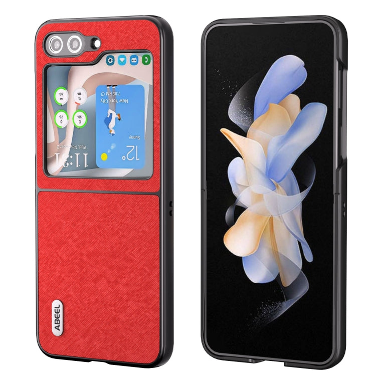 ABEEL Cross Texture Genuine Leather Phone Case, For Samsung Galaxy Z Flip6 / Flip7 FE, For Samsung Galaxy Z Fold6, For Samsung Galaxy S23 FE 5G, For Samsung Galaxy Z Fold5, For Samsung Galaxy Z Flip5