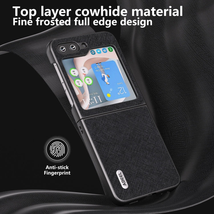 ABEEL Cross Texture Genuine Leather Phone Case, For Samsung Galaxy Z Flip6 / Flip7 FE, For Samsung Galaxy Z Fold6, For Samsung Galaxy S23 FE 5G, For Samsung Galaxy Z Fold5, For Samsung Galaxy Z Flip5