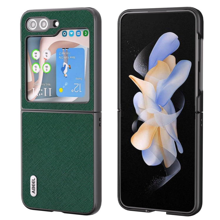 ABEEL Cross Texture Genuine Leather Phone Case, For Samsung Galaxy Z Flip6 / Flip7 FE, For Samsung Galaxy Z Fold6, For Samsung Galaxy S23 FE 5G, For Samsung Galaxy Z Fold5, For Samsung Galaxy Z Flip5