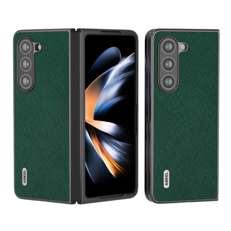 ABEEL Cross Texture Genuine Leather Phone Case, For Samsung Galaxy Z Flip6 / Flip7 FE, For Samsung Galaxy Z Fold6, For Samsung Galaxy S23 FE 5G, For Samsung Galaxy Z Fold5, For Samsung Galaxy Z Flip5
