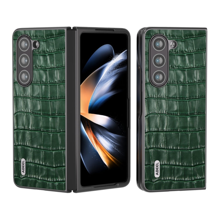 ABEEL Crocodile Texture Genuine Leather Phone Case, For Samsung Galaxy Z Flip6 / Flip7 FE, For Samsung Galaxy Z Fold6, For Samsung Galaxy A05, For Samsung Galaxy S23 FE 5G, For Samsung Galaxy Z Fold5, For Samsung Galaxy Z Flip5