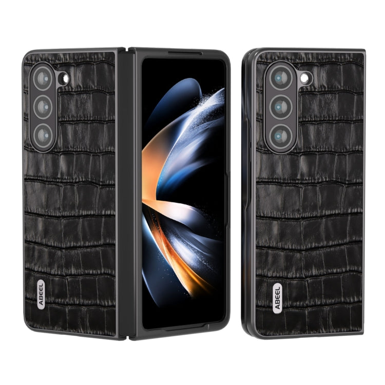 ABEEL Crocodile Texture Genuine Leather Phone Case, For Samsung Galaxy Z Flip6 / Flip7 FE, For Samsung Galaxy Z Fold6, For Samsung Galaxy A05, For Samsung Galaxy S23 FE 5G, For Samsung Galaxy Z Fold5, For Samsung Galaxy Z Flip5