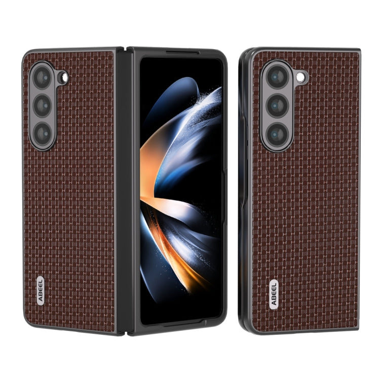 ABEEL Genuine Leather Luxury Series Phone Case, For Samsung Galaxy Z Flip5, For Samsung Galaxy Z Fold5