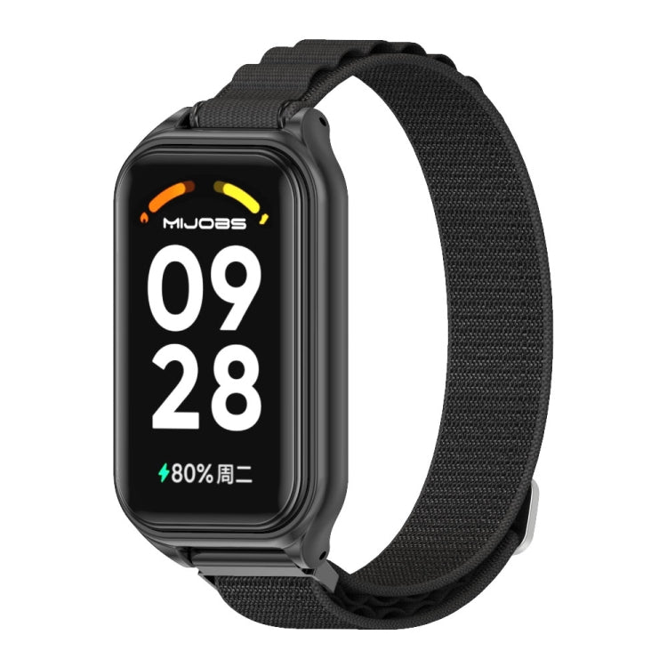 Mijobs Metal Shell Nylon Breathable Watch Band, For Xiaomi Smart Band 8 Active / Redmi Band 2
