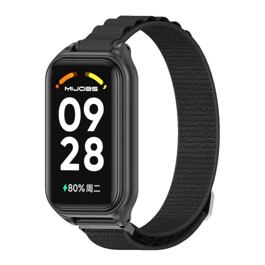 Mijobs Metal Shell Nylon Breathable Watch Band, For Xiaomi Smart Band 8 Active / Redmi Band 2
