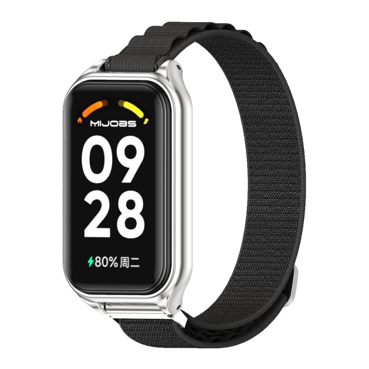 Mijobs Metal Shell Nylon Breathable Watch Band, For Xiaomi Smart Band 8 Active / Redmi Band 2