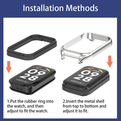 Mijobs Metal Shell Ocean Silicone Watch Band, For Xiaomi Smart Band 8 Active / Redmi Band 2