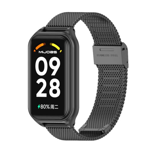 Mijobs Metal Shell + Milan Buckle Metal Watch Band, For Xiaomi Smart Band 8 Active / Redmi Band 2