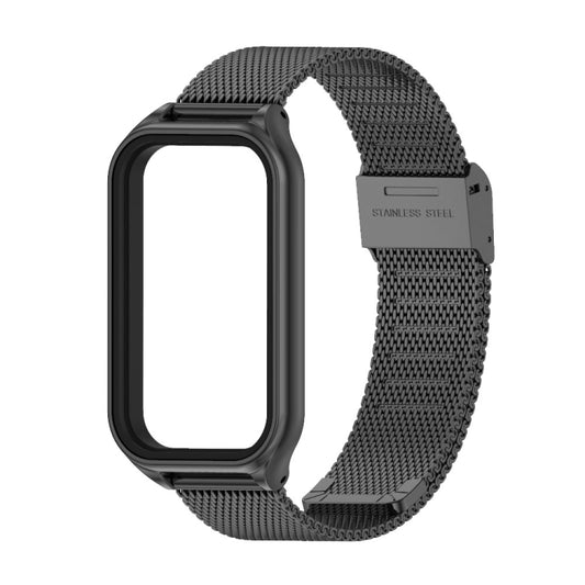 Mijobs Metal Shell + Milan Buckle Metal Watch Band, For Xiaomi Smart Band 8 Active / Redmi Band 2