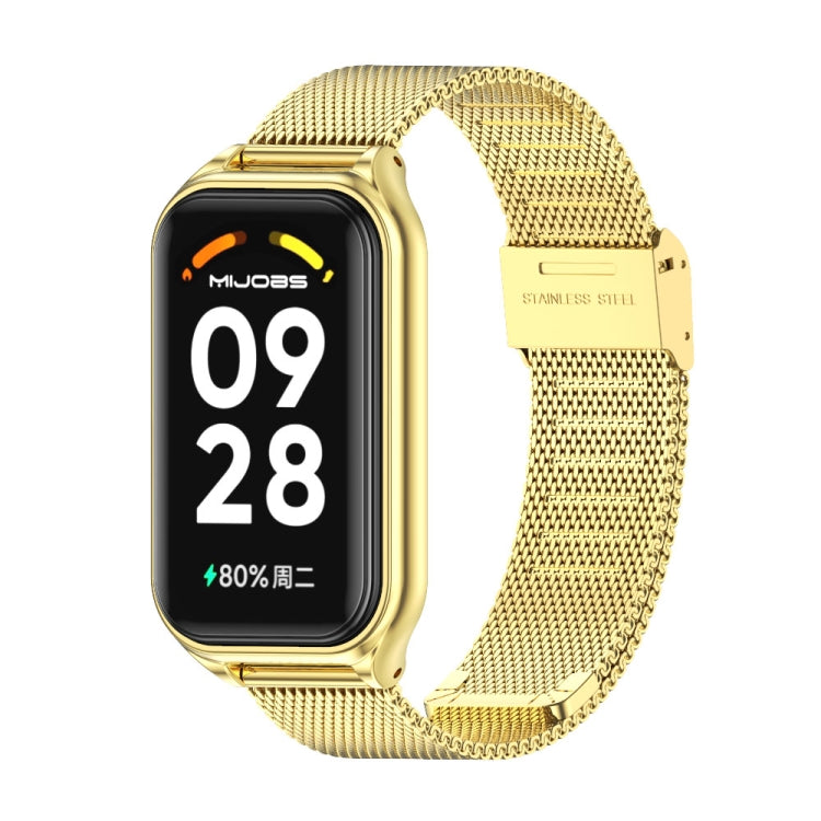 Mijobs Metal Shell + Milan Buckle Metal Watch Band, For Xiaomi Smart Band 8 Active / Redmi Band 2