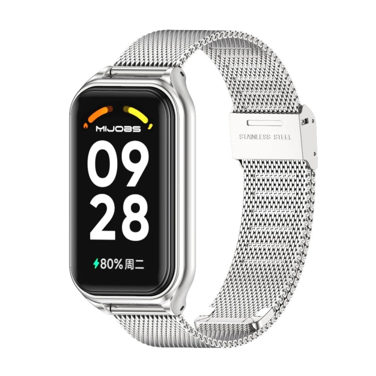 Mijobs Metal Shell + Milan Buckle Metal Watch Band, For Xiaomi Smart Band 8 Active / Redmi Band 2