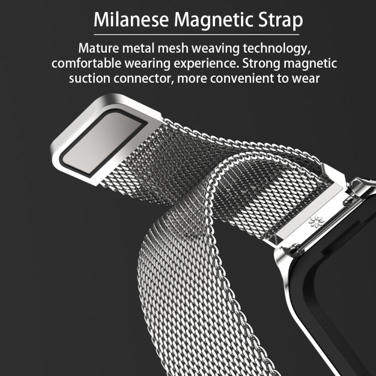 Mijobs Metal Shell + Milan Buckle Metal Watch Band, For Xiaomi Smart Band 8 Active / Redmi Band 2