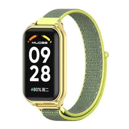 Mijobs Metal Shell Breathable Nylon Loop Watch Band, For Xiaomi Smart Band 8 Active / Redmi Band 2
