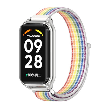 Mijobs Metal Shell Breathable Nylon Loop Watch Band, For Xiaomi Smart Band 8 Active / Redmi Band 2