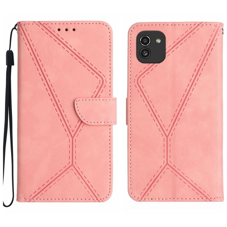 Stitching Embossed Leather Phone Case, For Samsung Galaxy Note20 Ultra, For Samsung Galaxy Note10+, For Samsung Galaxy A03 164mm, For Samsung Galaxy A03 166mm, For Samsung Galaxy A03s 165.8mm, For Samsung Galaxy A03s 166mm                              ...