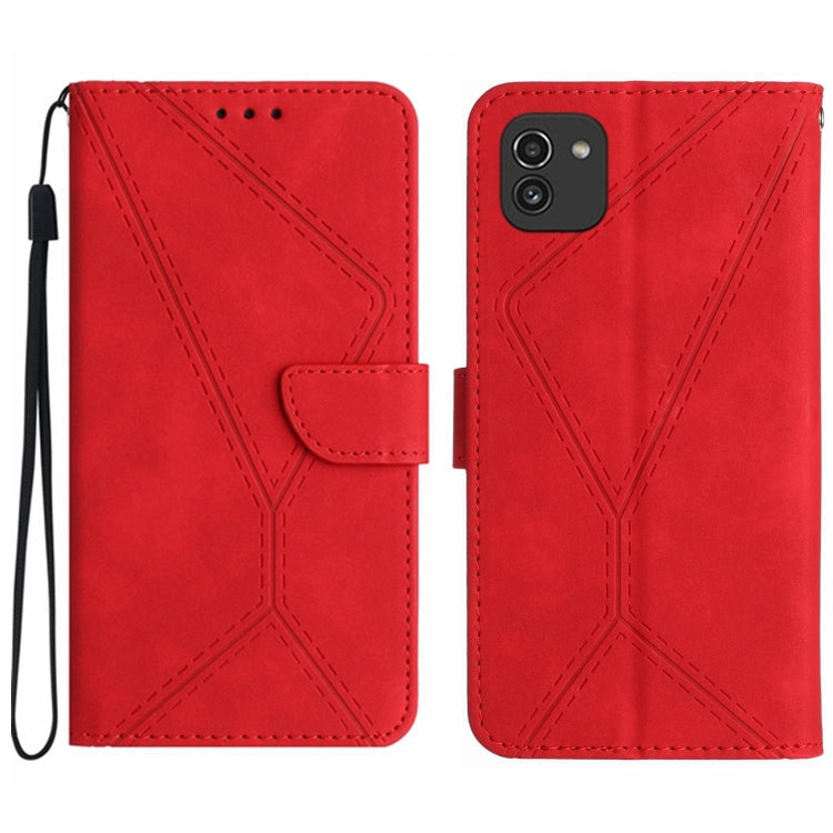 Stitching Embossed Leather Phone Case, For Samsung Galaxy Note20 Ultra, For Samsung Galaxy Note10+, For Samsung Galaxy A03 164mm, For Samsung Galaxy A03 166mm, For Samsung Galaxy A03s 165.8mm, For Samsung Galaxy A03s 166mm                              ...