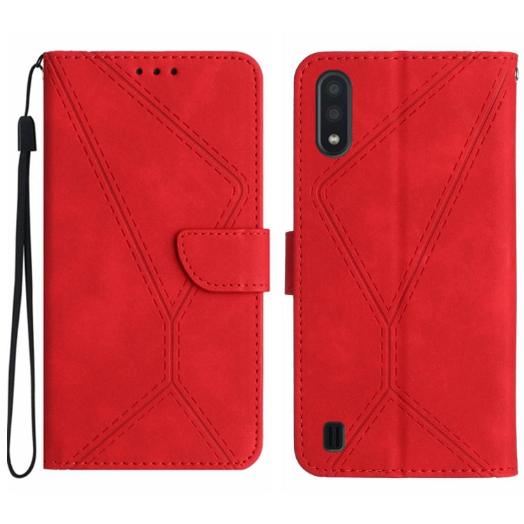 Stitching Embossed Leather Phone Case, For Samsung Galaxy Note20 Ultra, For Samsung Galaxy Note10+, For Samsung Galaxy A03 164mm, For Samsung Galaxy A03 166mm, For Samsung Galaxy A03s 165.8mm, For Samsung Galaxy A03s 166mm                              ...