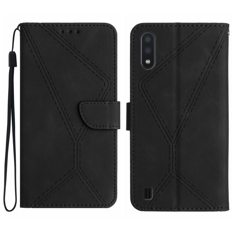 Stitching Embossed Leather Phone Case, For Samsung Galaxy Note20 Ultra, For Samsung Galaxy Note10+, For Samsung Galaxy A03 164mm, For Samsung Galaxy A03 166mm, For Samsung Galaxy A03s 165.8mm, For Samsung Galaxy A03s 166mm                              ...