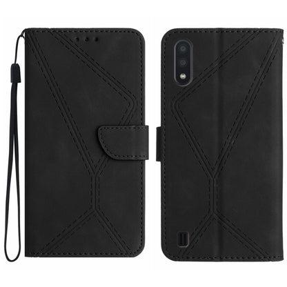 Stitching Embossed Leather Phone Case, For Samsung Galaxy Note20 Ultra, For Samsung Galaxy Note10+, For Samsung Galaxy A03 164mm, For Samsung Galaxy A03 166mm, For Samsung Galaxy A03s 165.8mm, For Samsung Galaxy A03s 166mm                              ...