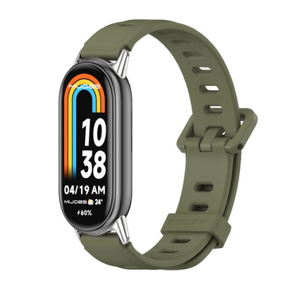Mijobs Flat Hole Breathable Silicone Watch Band, For Xiaomi Smart Band 10 / 9 / 8