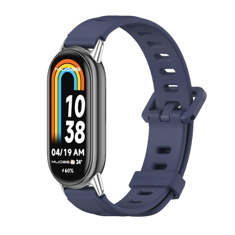 Mijobs Flat Hole Breathable Silicone Watch Band, For Xiaomi Smart Band 10 / 9 / 8