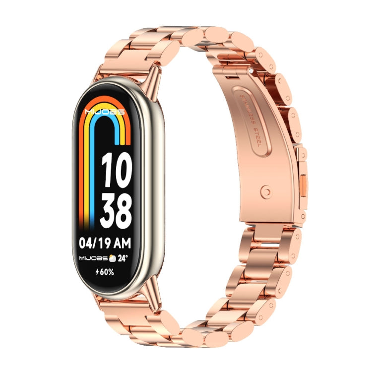 Mijobs Three Bead Stainless Steel Watch Band, For Xiaomi Smart Band 10 / 9 / 8