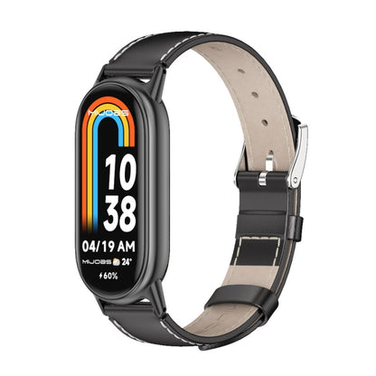 Mijobs Genuine Leather Watch Band, For Xiaomi Smart Band 10 / 9 / 8