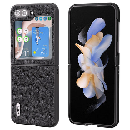 ABEEL Genuine Leather Ostrich Texture Phone Case, For Samsung Galaxy Z Flip6 / Flip7 FE, For Samsung Galaxy Z Fold6, For Samsung Galaxy Z Fold5, For Samsung Galaxy Z Flip5