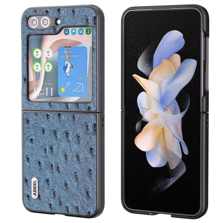 ABEEL Genuine Leather Ostrich Texture Phone Case, For Samsung Galaxy Z Flip6 / Flip7 FE, For Samsung Galaxy Z Fold6, For Samsung Galaxy Z Fold5, For Samsung Galaxy Z Flip5